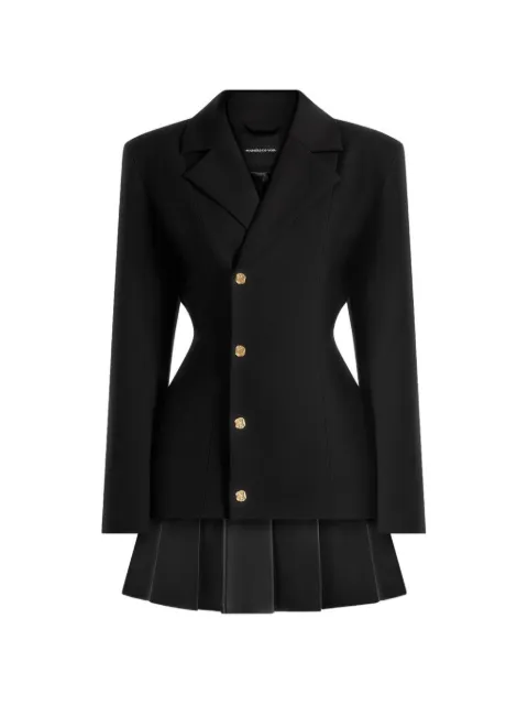 Manière De Voir Nicole tailored cinch blazer dress with pleats Black WMN4139