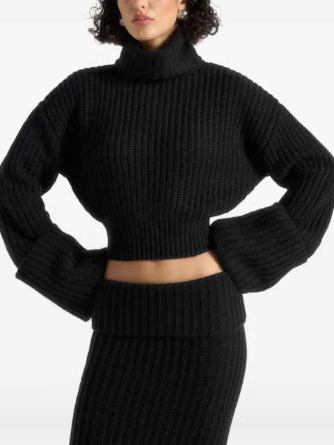 Manière De Voir Amaya roll neck knit jumper with cuffs Black WMN4070