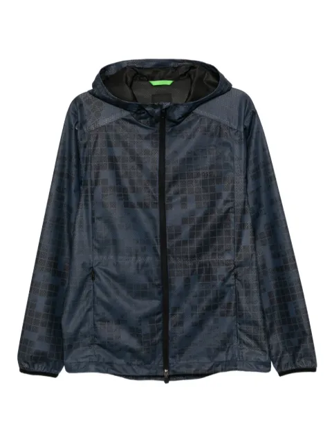 BOSS geometric-print jacket Blue 50547720