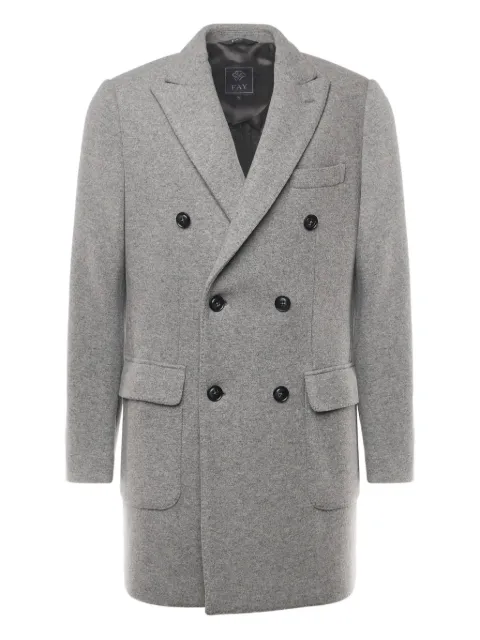 Fay double-breasted coat Grey NAM5151018JXLQ