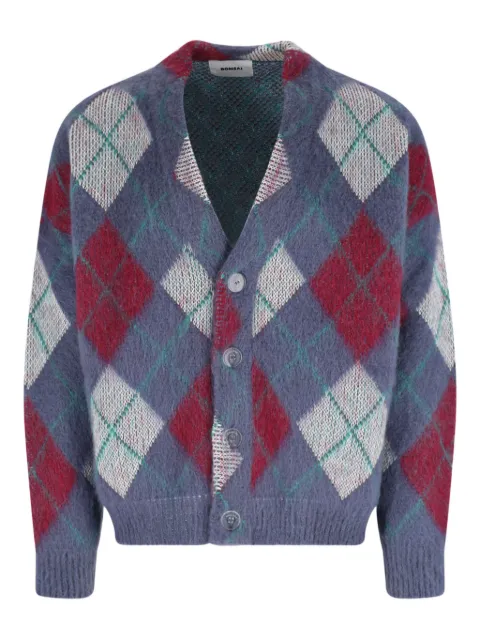 Bonsai argyle-knit cardigan Blue AW25KN010