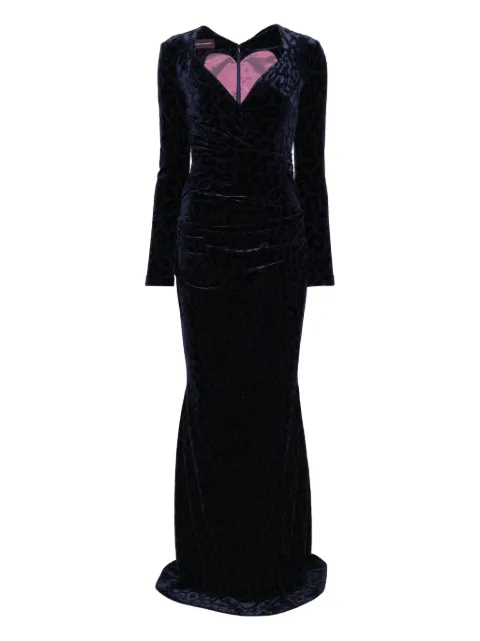 Talbot Runhof animal-pattern dress Blue OL045503OI10
