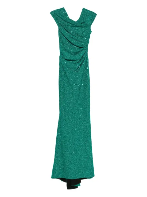 Talbot Runhof draped sequin-embellished dress Green OL069403OV20