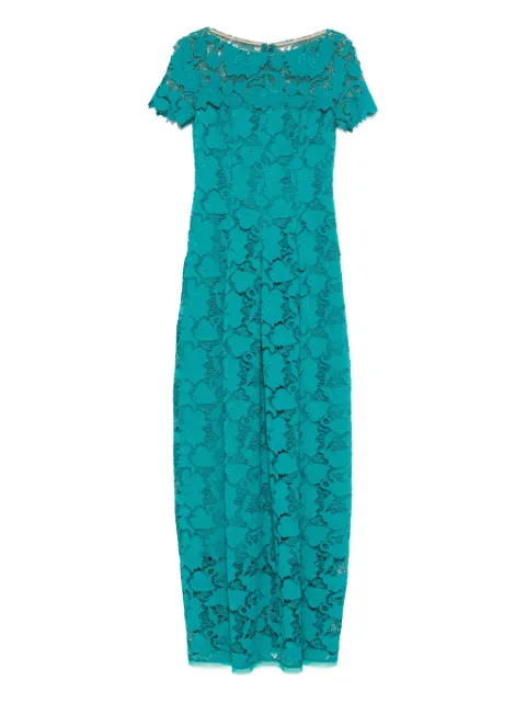 Talbot Runhof lace short-sleeve dress Grey OL044808OV10