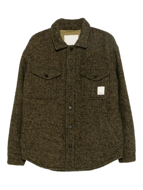 Emporio Armani logo-patch shirt jacket Green EM004253AF16324