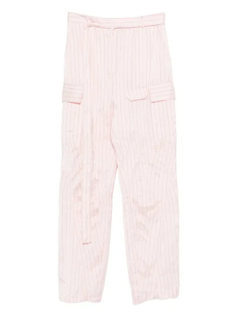 Ferragamo pinstripe-pattern cargo-pocket trousers Pink 782703
