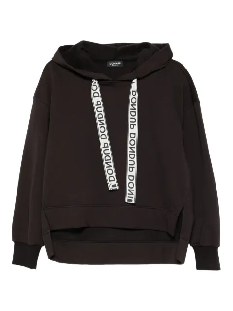 DONDUP logo-tape hoodie Black F502KF0234XXXDDC999