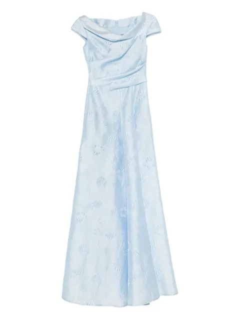 Talbot Runhof cowl-neck floral-pattern dress Blue OL054004NO40