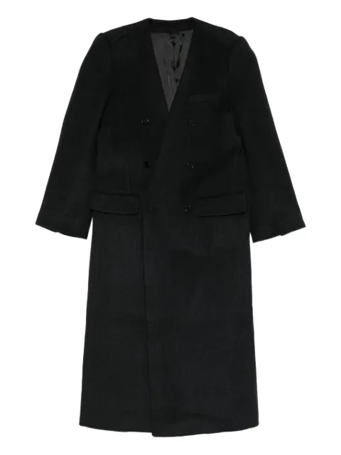 ALAINPAUL collarless double-breasted coat Grey S4WCO03