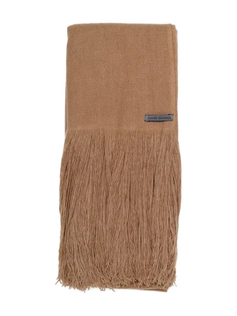 Denis Colomb long fringe scarf Brown LONGFRINGESHAWL4PLY