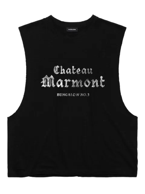 Mainless Sleeveless Distressed T-Shirt Black MLTS002BLACK