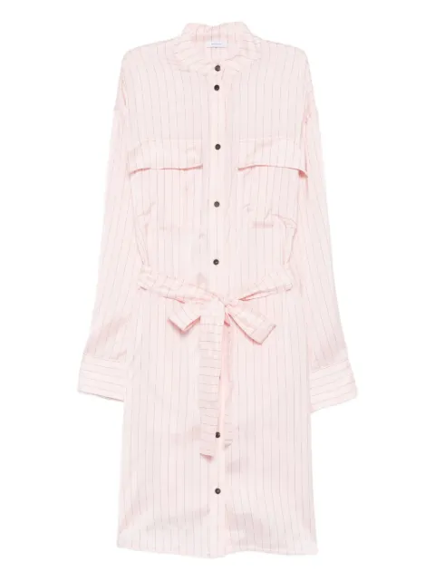 Ferragamo belted striped midi shirt dress Pink 783045