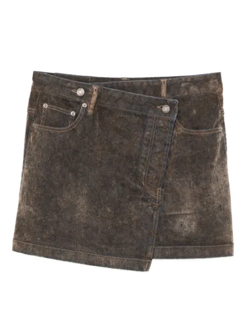 Juun.J asymmetric denim skirt Brown JW5Y27W02