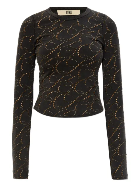 KNWLS Cally studded top Black AW25CALLGS