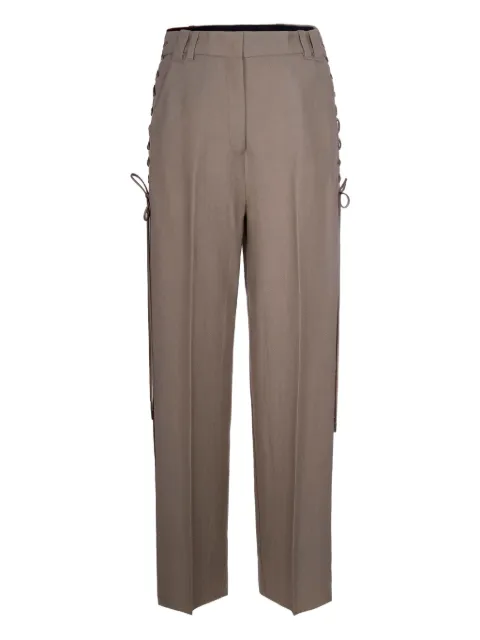 Marella lace-up detailing trousers Grey 2523136028200CORSETTO001