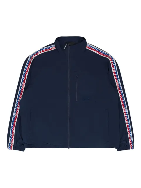 Supreme x Hysteric Glamour logo-tape track jacket Blue SU26001