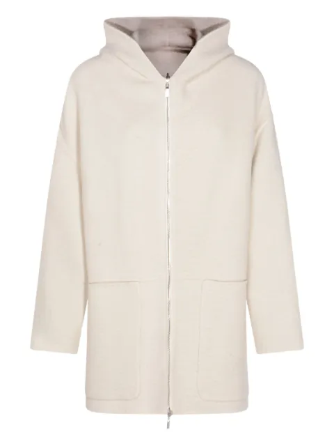 Malo hooded zip-up knitwear White DR6109TOU07EN077