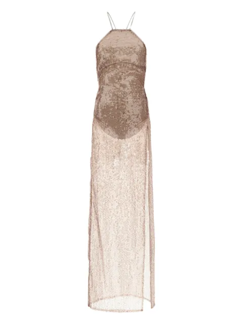 THE ANDAMANE West sequin-appliqué maxi dress Pink TM180127ATJP186STEEL