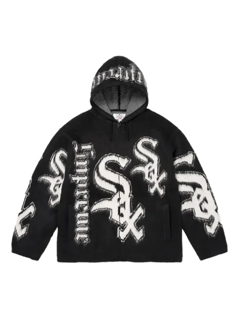 Supreme x Chicago White Sox zip-up hoodie Black SU26066