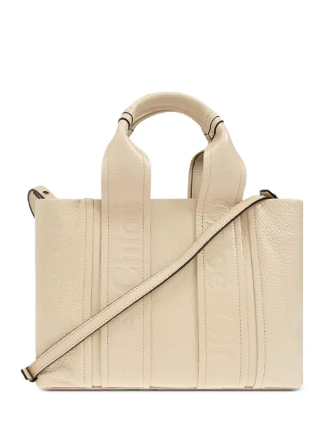 Chloé small embossed tote bag Neutrals CHC24WS438N84