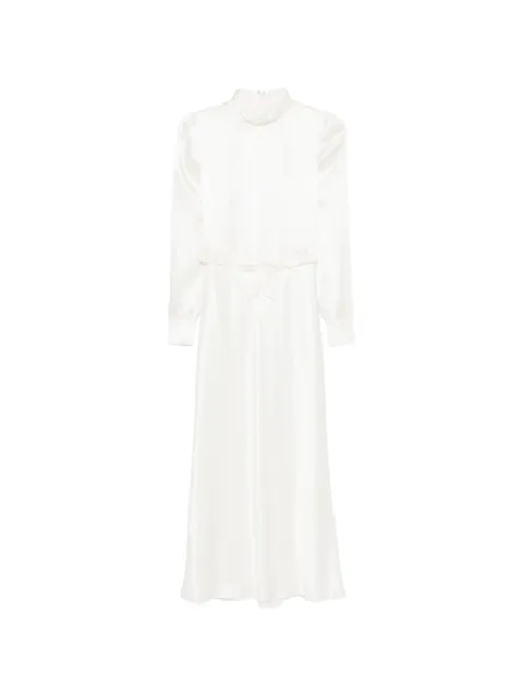 Alessandra Rich high-neck ruffled silk midi dress White FABX4356F4376