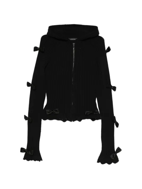 Balenciaga bow-embellished zip-up cardigan Black 857207T3440
