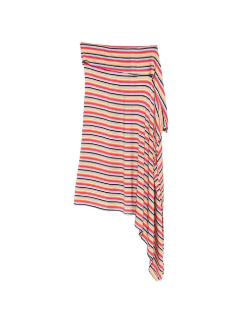 Christopher Esber Calypso striped astmmetric skirt Neutrals 25044499