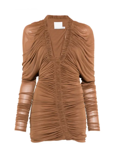 Christopher Esber Orion LS long-sleeve mini dress Brown 25043984
