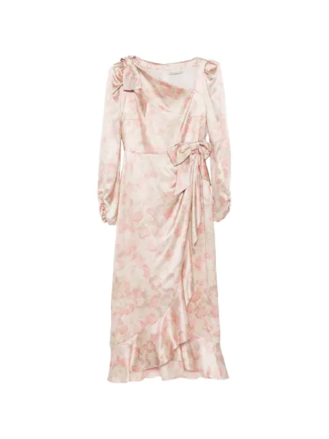 Alessandra Rich silk midi dress Neutrals FABX4309F4680