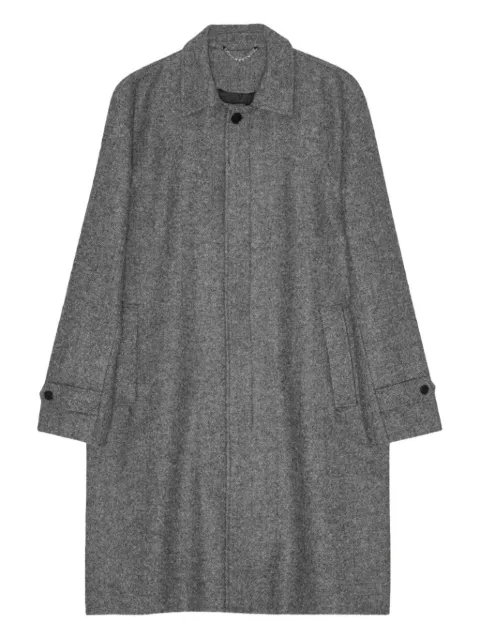 Palmes virgin wool single-breasted coat Grey P500021801
