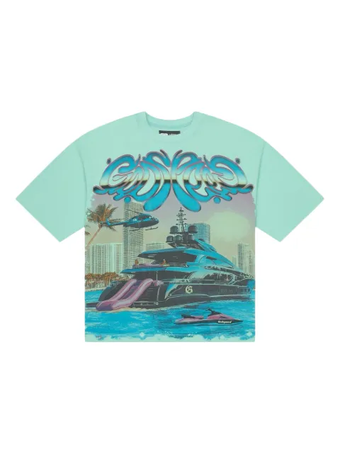 GODSPEED Memento Vivere graphic T-shirt Green GSMEMVIVTEAL