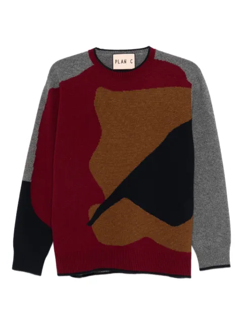 Plan C colour-block sweater Grey MGCME63GLOFW009
