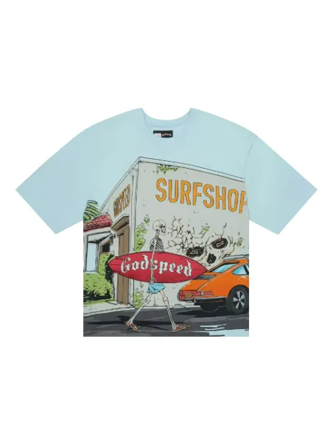 GODSPEED Surf Shop graphic T-shirt Blue GS002