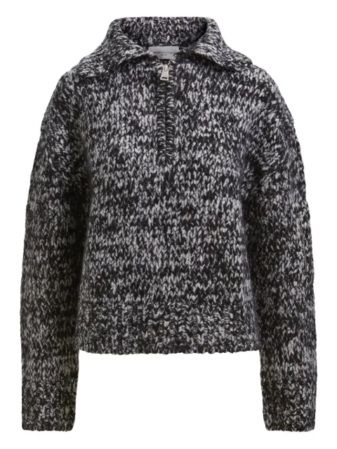 Brandon Maxwell Posie half zip sweater Black KN230FW25