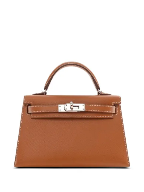 Hermès Pre-Owned 2025 gold Mini Kelly Sellier 20 Epsom palladium hardware handbag Brown KELLYSELLIER20