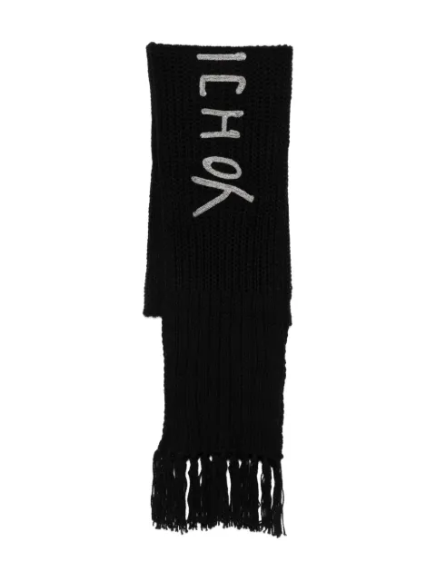 Y-3 fringed scarf Black JX8302