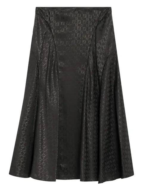 FENDI FF-jacquard midi skirt Brown FQ7688AUQG