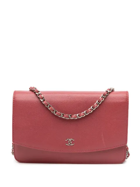 CHANEL Pre-Owned 2013-2014 CC Caviar Sevruga Wallet On Chain crossbody bag Red ZYUQW6I3SS91Q0SD