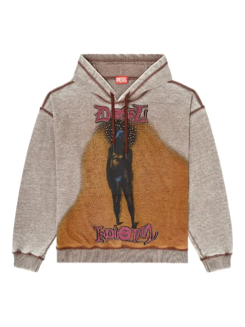 Diesel hoodie with print and studs Neutrals A211760SLCZ