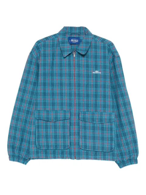 Awake NY checked bomber jacket Blue AWKFW25OT002