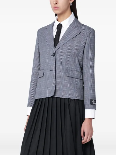 Maison Kitsuné plaid-check single-breasted blazer Grey PW02111
