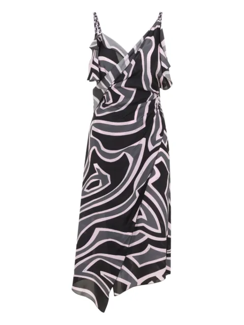 PUCCI Labirinto print asymmetric dress Black 5URH155U746