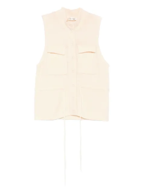 Aya Muse flap-pocket button-up vest Neutrals AMPF2577