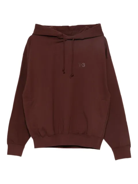Y-3 logo-print hoodie Brown KA3111