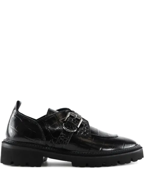 Notabene Tecla crocodile-effect derby shoes Black TECLA