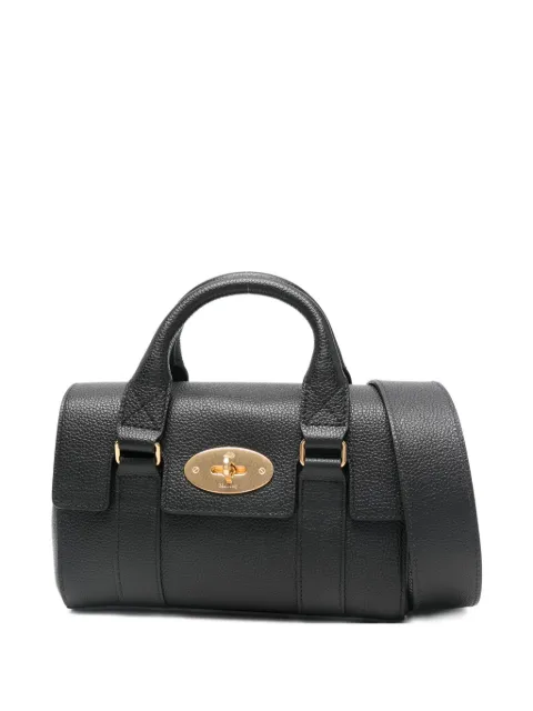 Mulberry mini Bayswater grained-leather tote bag Black RL8928205