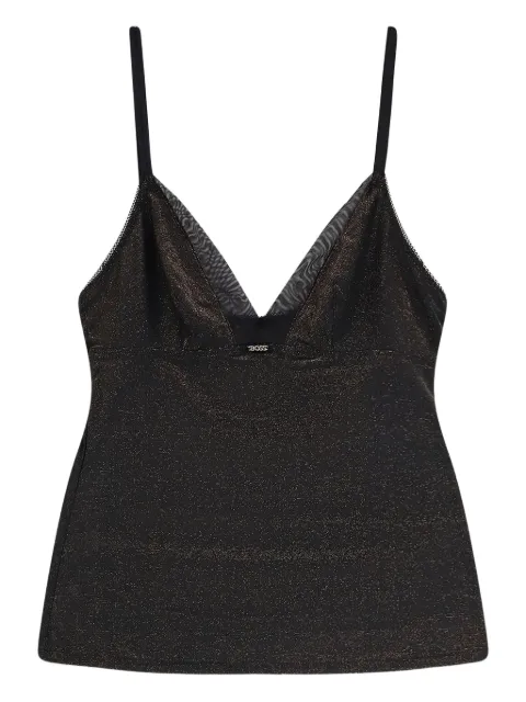 BOSS mesh detail tank top Set Brown 50550368