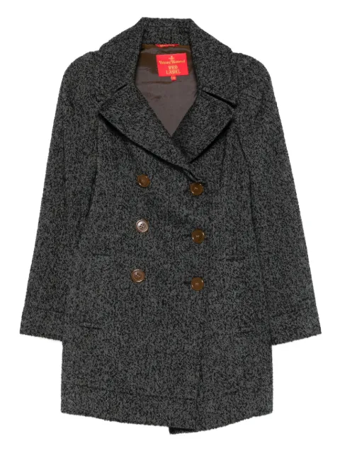 Vivienne Westwood Pre-Owned 1990s mélange-effect double-breasted coat Grey HOLAVW118