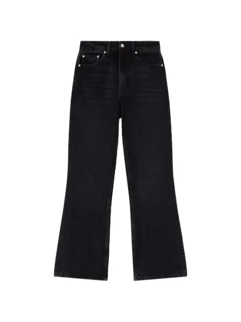 GANNI Betzy cropped jeans in black rigid denim Black A1100098