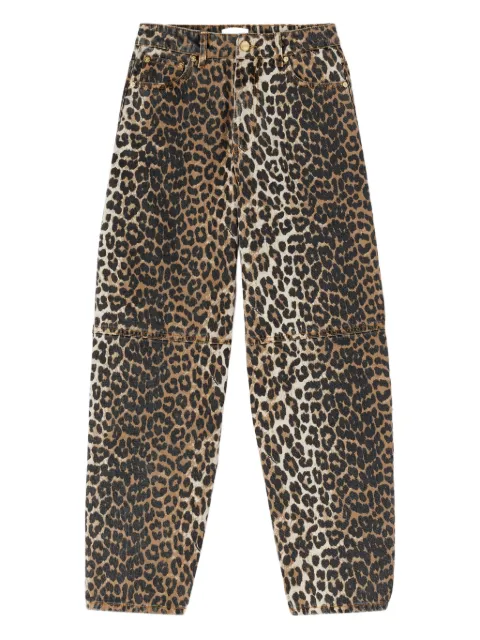 GANNI leopard-print jeans Brown A1100085